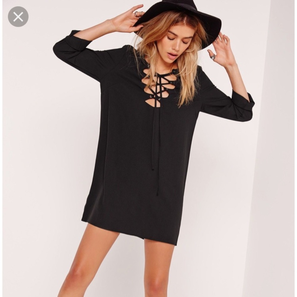 Never worn Missguided Lace up shift dress sz 6